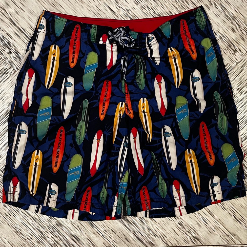 Nautica Multicolor Surfboard Print Swim Shorts